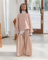 BASERANGE French organic cotton cable knit track pants BAS-TRCA-PO-SU25-CANTIL PINK